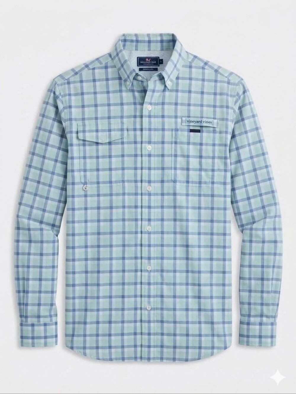 Vineyard Vines Men’s Large Vented Performance Harbor Fishing Button Down Shirt